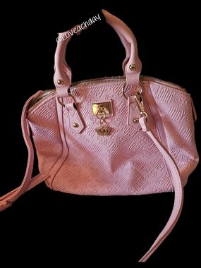 Juicy Couture Pink Embossed Satchel with Gold Hardware